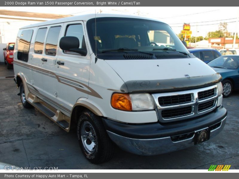 Bright White / Camel/Tan 2000 Dodge Ram Van 1500 Passenger Conversion