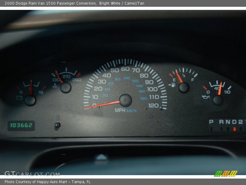 Bright White / Camel/Tan 2000 Dodge Ram Van 1500 Passenger Conversion