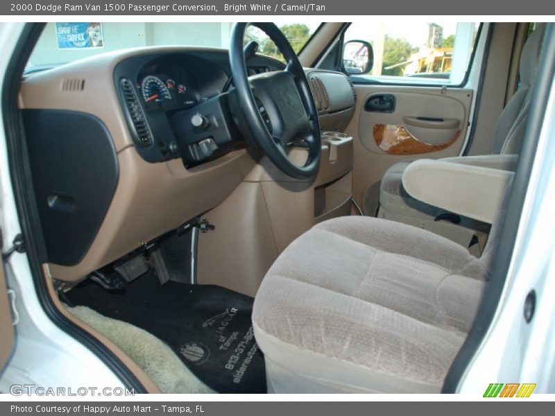 Bright White / Camel/Tan 2000 Dodge Ram Van 1500 Passenger Conversion