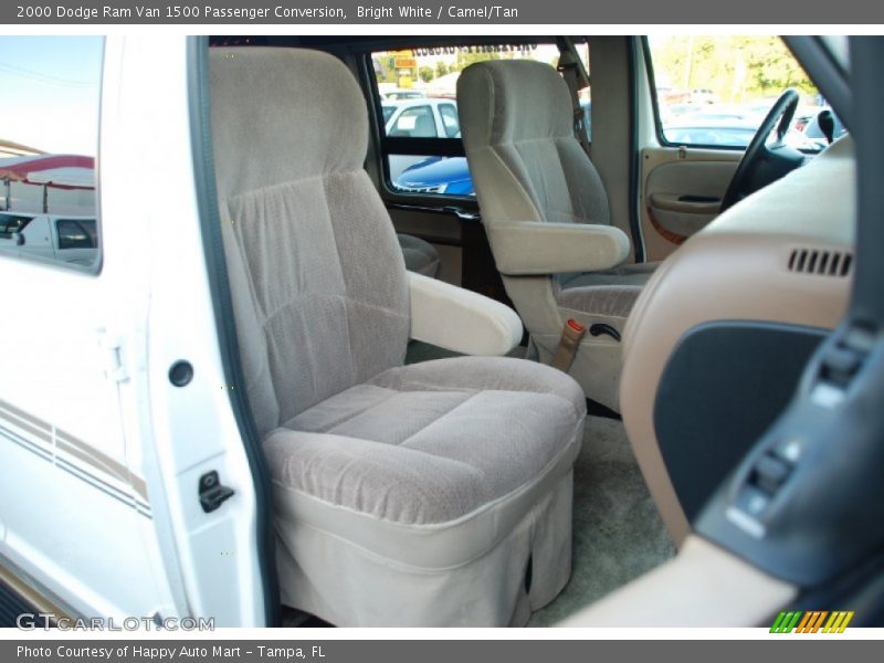 Bright White / Camel/Tan 2000 Dodge Ram Van 1500 Passenger Conversion