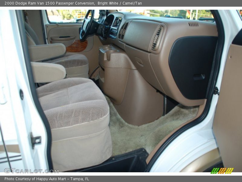 Bright White / Camel/Tan 2000 Dodge Ram Van 1500 Passenger Conversion