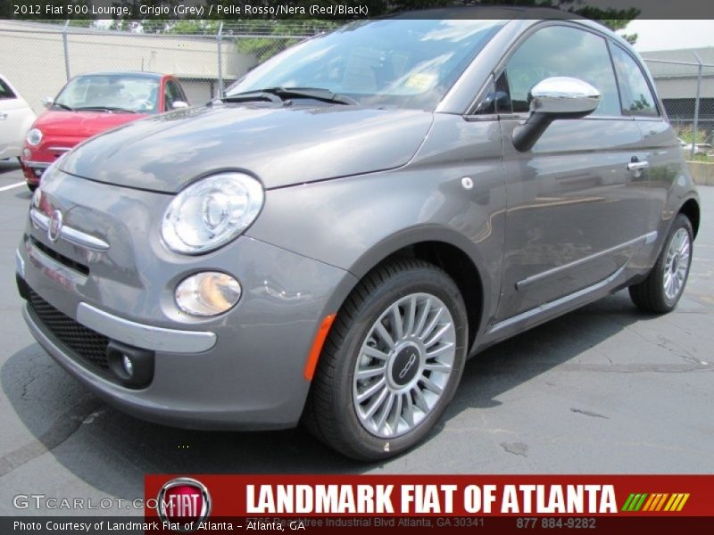 Grigio (Grey) / Pelle Rosso/Nera (Red/Black) 2012 Fiat 500 Lounge