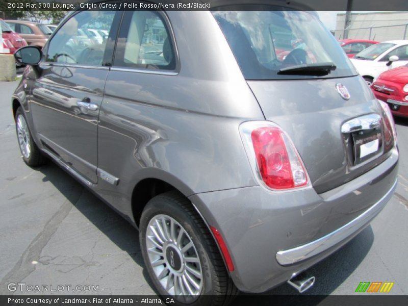 Grigio (Grey) / Pelle Rosso/Nera (Red/Black) 2012 Fiat 500 Lounge