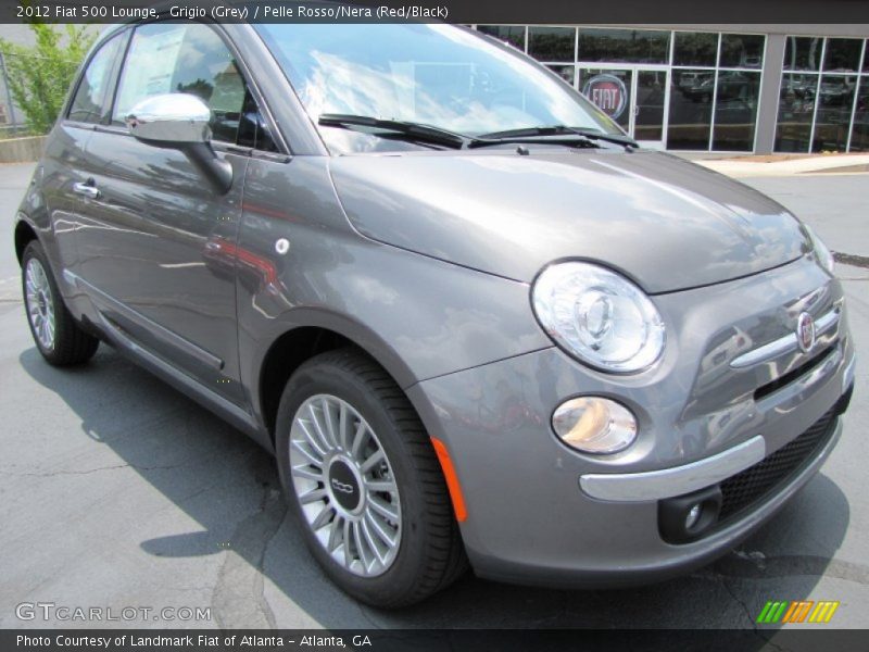 Grigio (Grey) / Pelle Rosso/Nera (Red/Black) 2012 Fiat 500 Lounge