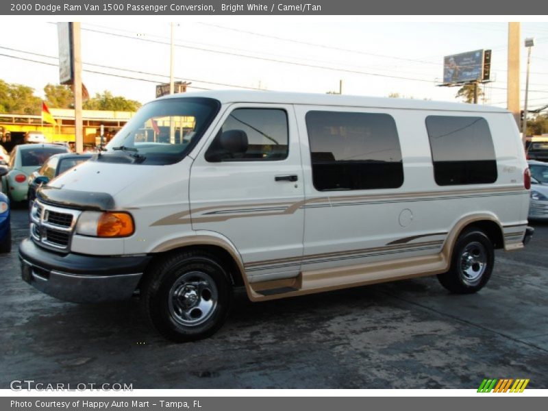 Bright White / Camel/Tan 2000 Dodge Ram Van 1500 Passenger Conversion