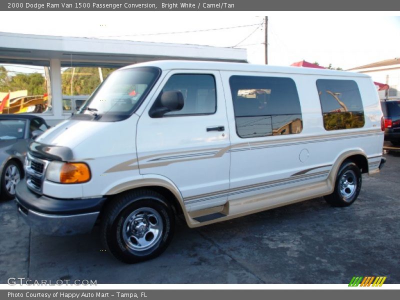 Bright White / Camel/Tan 2000 Dodge Ram Van 1500 Passenger Conversion