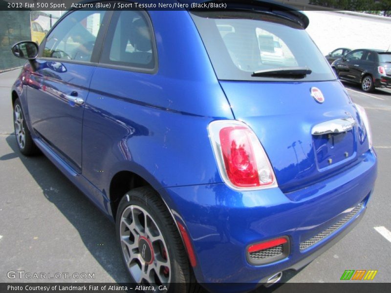 Azzurro (Blue) / Sport Tessuto Nero/Nero (Black/Black) 2012 Fiat 500 Sport