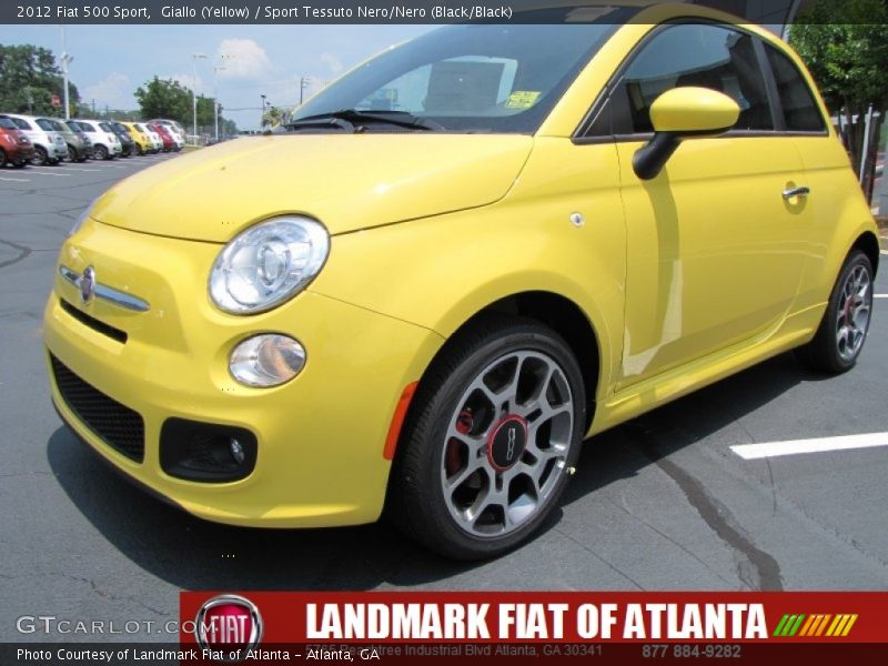 Giallo (Yellow) / Sport Tessuto Nero/Nero (Black/Black) 2012 Fiat 500 Sport