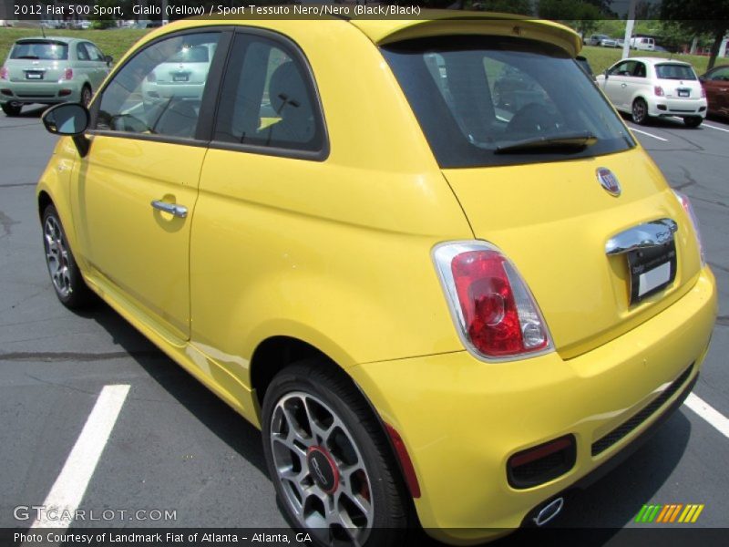 Giallo (Yellow) / Sport Tessuto Nero/Nero (Black/Black) 2012 Fiat 500 Sport