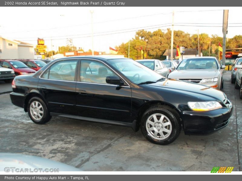 Nighthawk Black Pearl / Quartz Gray 2002 Honda Accord SE Sedan