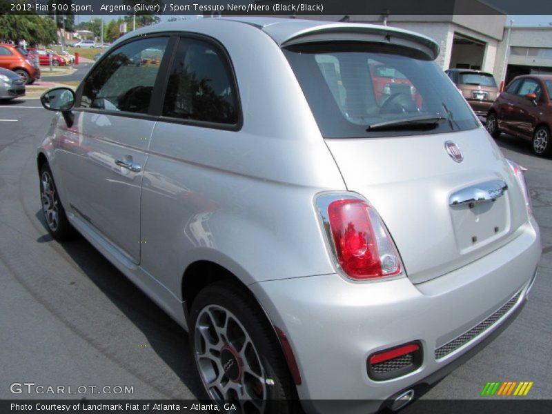 Argento (Silver) / Sport Tessuto Nero/Nero (Black/Black) 2012 Fiat 500 Sport