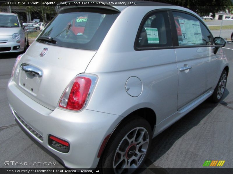 Argento (Silver) / Sport Tessuto Nero/Nero (Black/Black) 2012 Fiat 500 Sport