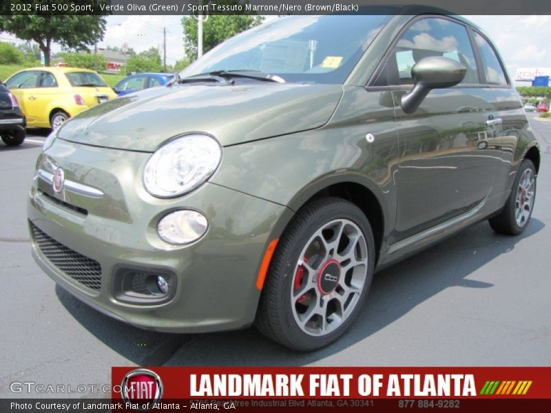 Verde Oliva (Green) / Sport Tessuto Marrone/Nero (Brown/Black) 2012 Fiat 500 Sport
