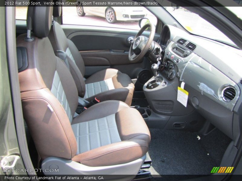  2012 500 Sport Sport Tessuto Marrone/Nero (Brown/Black) Interior