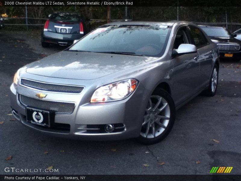 Silverstone Metallic / Ebony/Brick Red 2008 Chevrolet Malibu LTZ Sedan