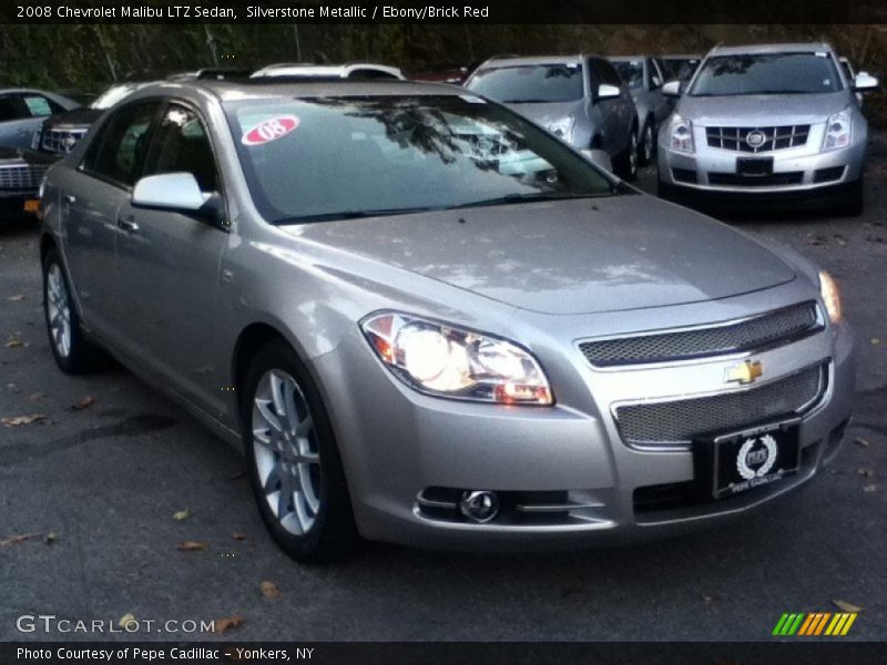 Silverstone Metallic / Ebony/Brick Red 2008 Chevrolet Malibu LTZ Sedan