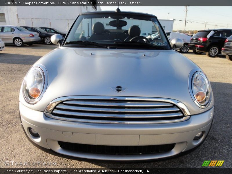 Pure Silver Metallic / Punch Carbon Black Leather 2009 Mini Cooper Convertible