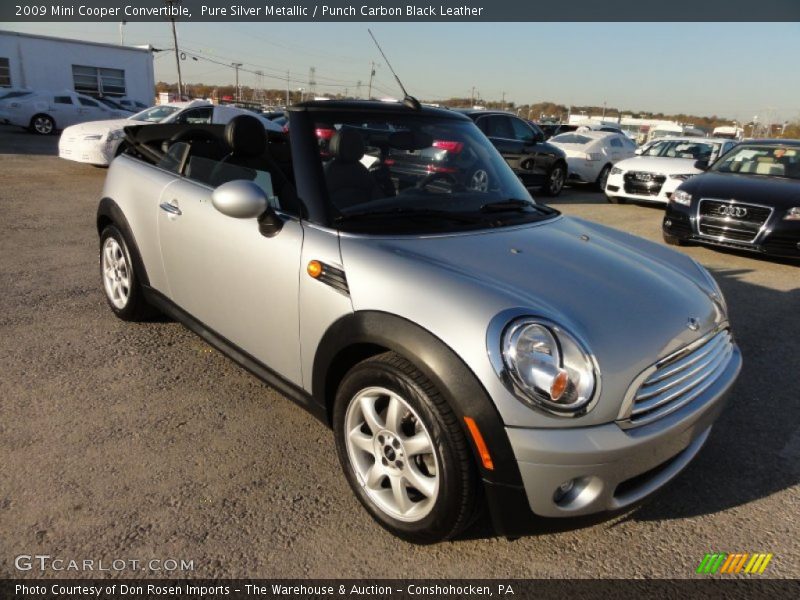 Pure Silver Metallic / Punch Carbon Black Leather 2009 Mini Cooper Convertible