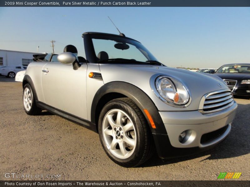 Pure Silver Metallic / Punch Carbon Black Leather 2009 Mini Cooper Convertible