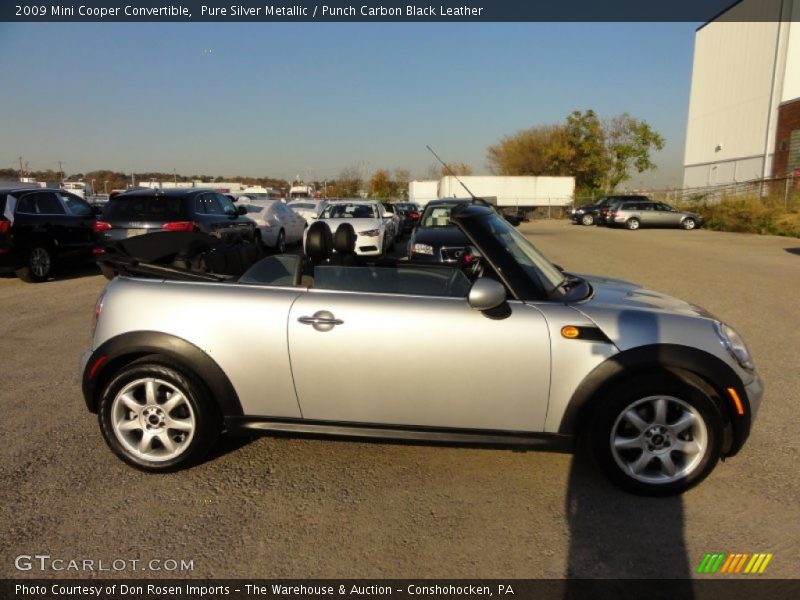 Pure Silver Metallic / Punch Carbon Black Leather 2009 Mini Cooper Convertible