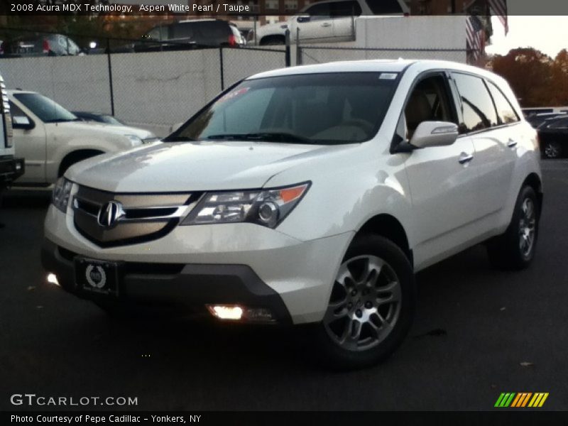 Aspen White Pearl / Taupe 2008 Acura MDX Technology