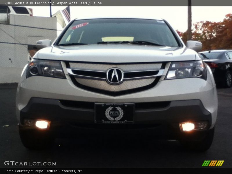 Aspen White Pearl / Taupe 2008 Acura MDX Technology