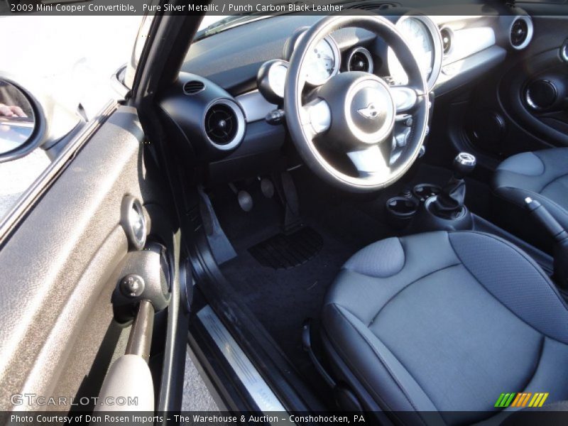 Pure Silver Metallic / Punch Carbon Black Leather 2009 Mini Cooper Convertible