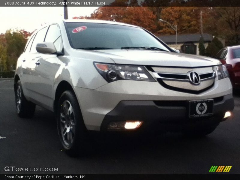 Aspen White Pearl / Taupe 2008 Acura MDX Technology