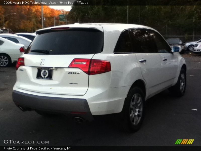 Aspen White Pearl / Taupe 2008 Acura MDX Technology