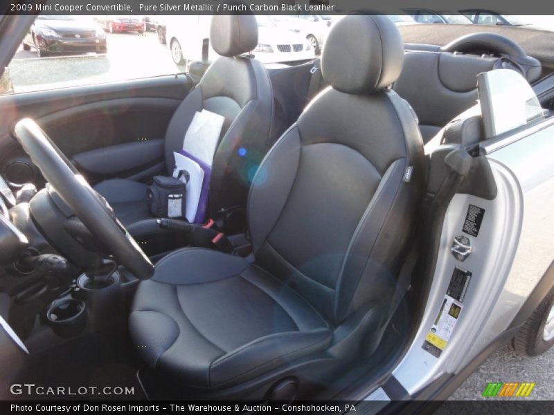 Pure Silver Metallic / Punch Carbon Black Leather 2009 Mini Cooper Convertible