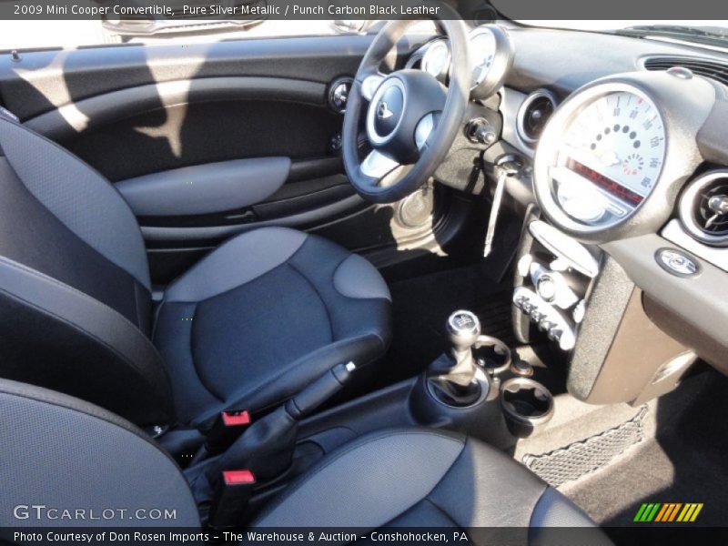 Pure Silver Metallic / Punch Carbon Black Leather 2009 Mini Cooper Convertible