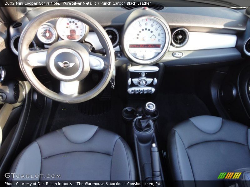 Pure Silver Metallic / Punch Carbon Black Leather 2009 Mini Cooper Convertible