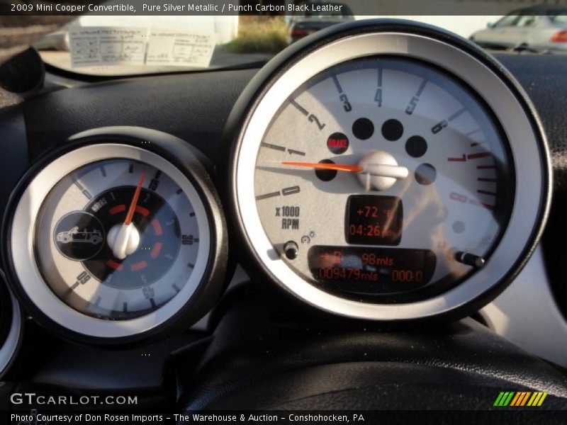 Pure Silver Metallic / Punch Carbon Black Leather 2009 Mini Cooper Convertible
