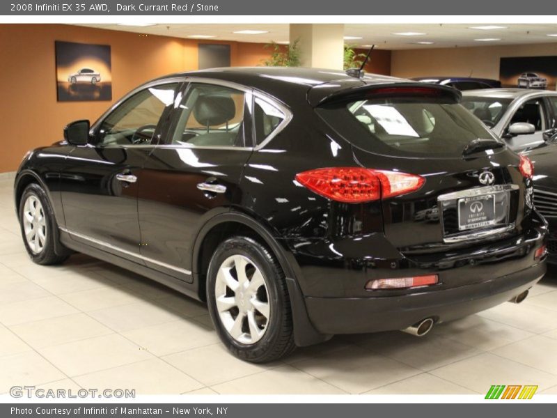 Dark Currant Red / Stone 2008 Infiniti EX 35 AWD