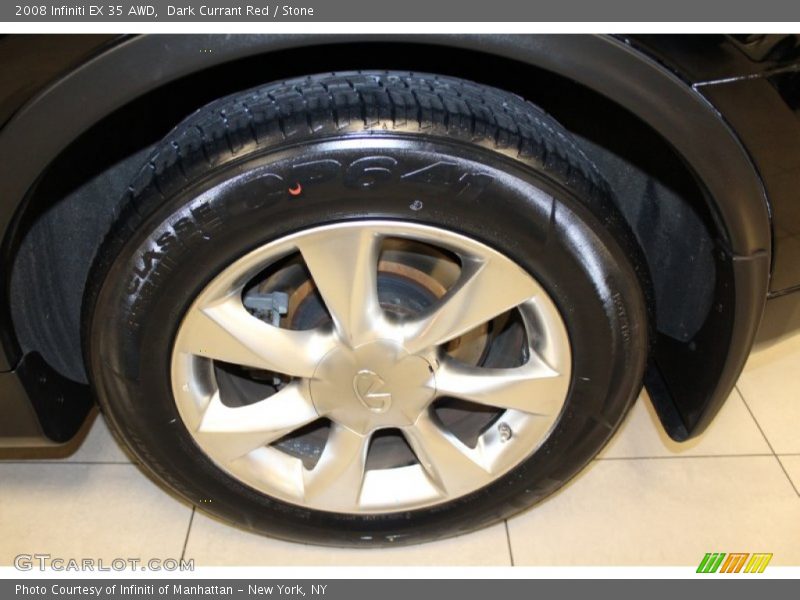 Dark Currant Red / Stone 2008 Infiniti EX 35 AWD