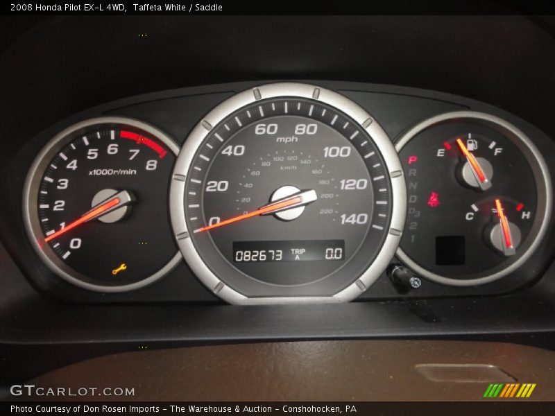 Taffeta White / Saddle 2008 Honda Pilot EX-L 4WD