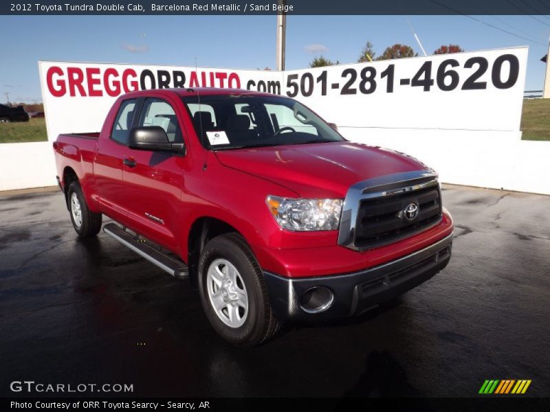 Barcelona Red Metallic / Sand Beige 2012 Toyota Tundra Double Cab