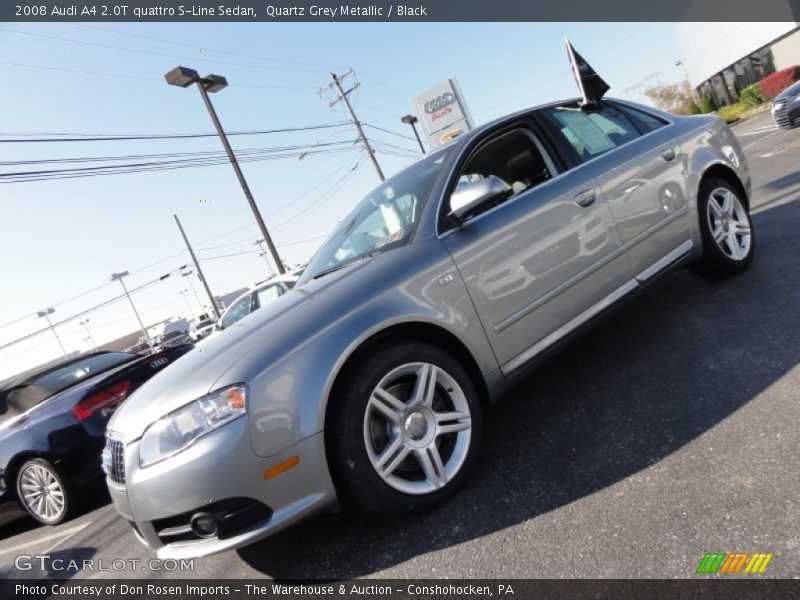 Quartz Grey Metallic / Black 2008 Audi A4 2.0T quattro S-Line Sedan