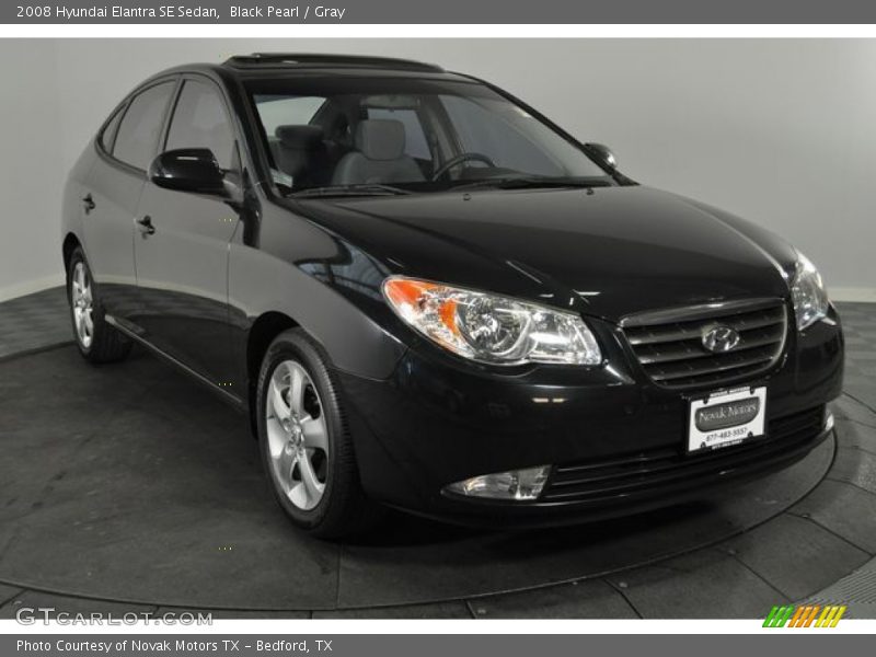 Black Pearl / Gray 2008 Hyundai Elantra SE Sedan