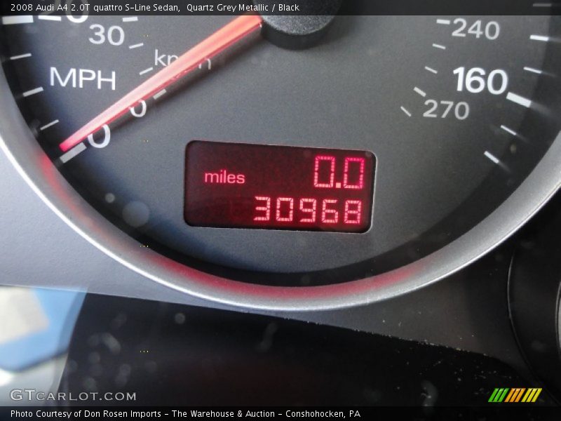Quartz Grey Metallic / Black 2008 Audi A4 2.0T quattro S-Line Sedan