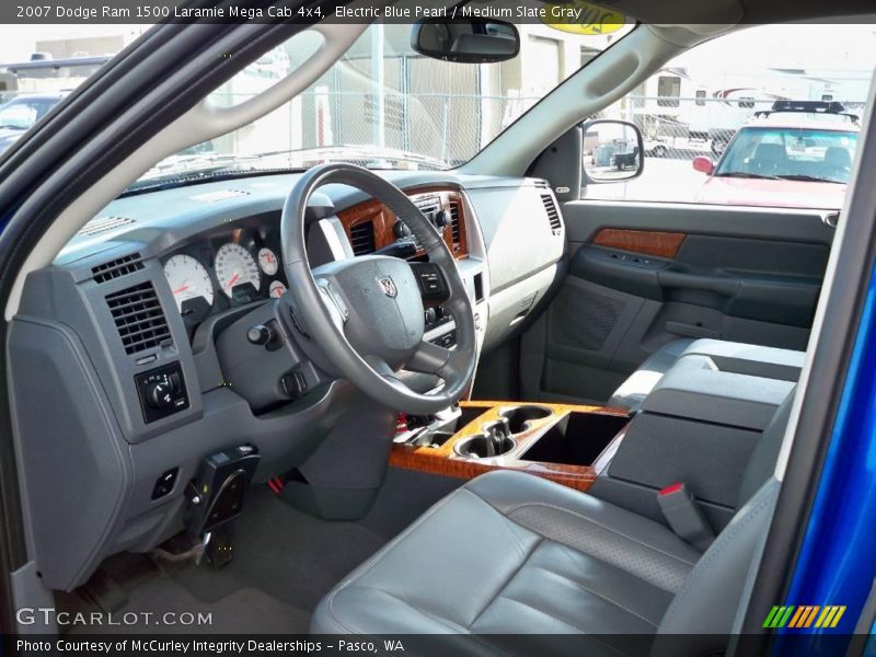Electric Blue Pearl / Medium Slate Gray 2007 Dodge Ram 1500 Laramie Mega Cab 4x4
