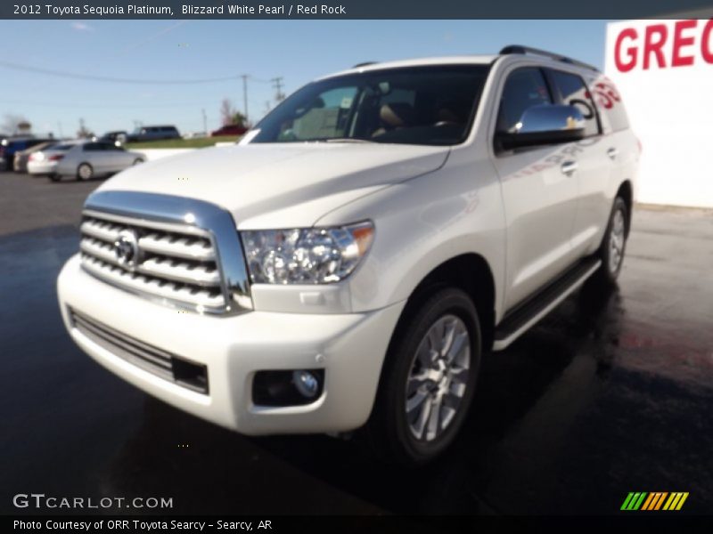Blizzard White Pearl / Red Rock 2012 Toyota Sequoia Platinum