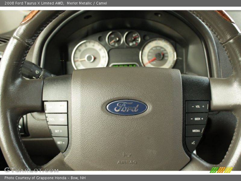 Merlot Metallic / Camel 2008 Ford Taurus X Limited AWD