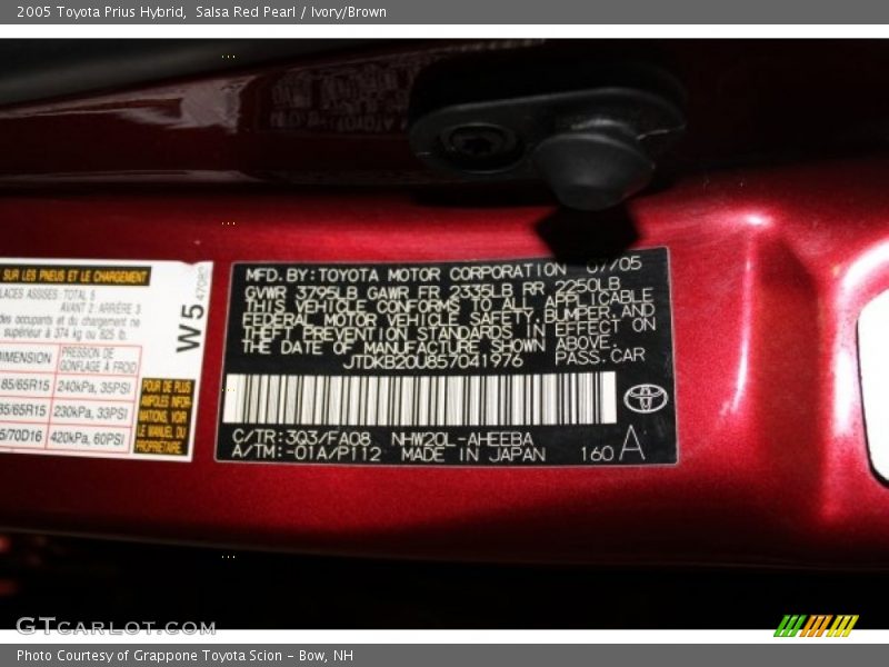 Salsa Red Pearl / Ivory/Brown 2005 Toyota Prius Hybrid