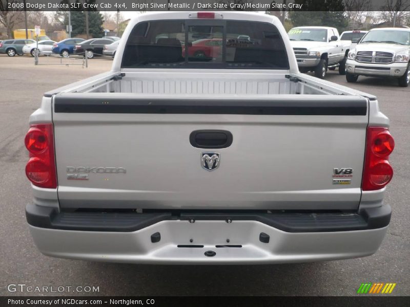 Bright Silver Metallic / Dark Slate Gray/Medium Slate Gray 2008 Dodge Dakota SLT Crew Cab 4x4