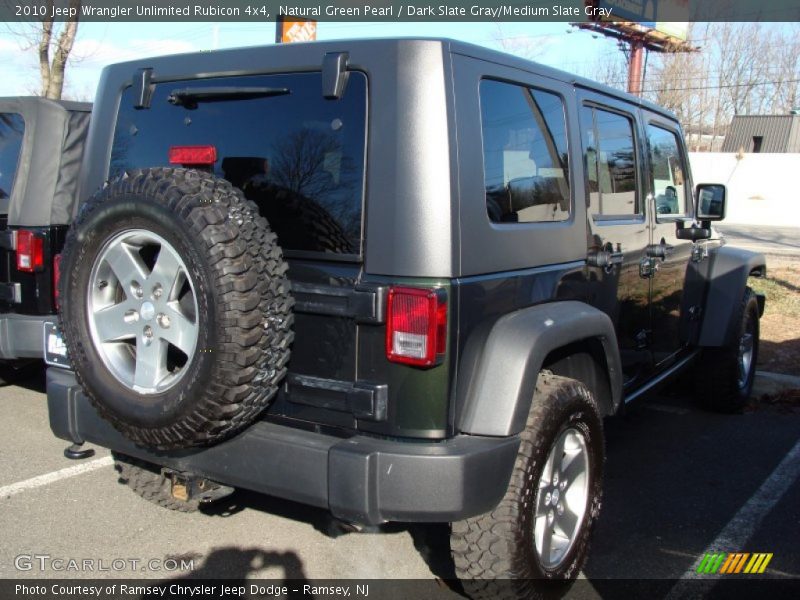 Natural Green Pearl / Dark Slate Gray/Medium Slate Gray 2010 Jeep Wrangler Unlimited Rubicon 4x4