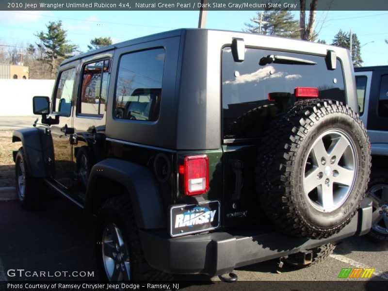 Natural Green Pearl / Dark Slate Gray/Medium Slate Gray 2010 Jeep Wrangler Unlimited Rubicon 4x4