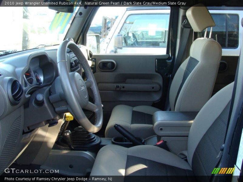 Natural Green Pearl / Dark Slate Gray/Medium Slate Gray 2010 Jeep Wrangler Unlimited Rubicon 4x4