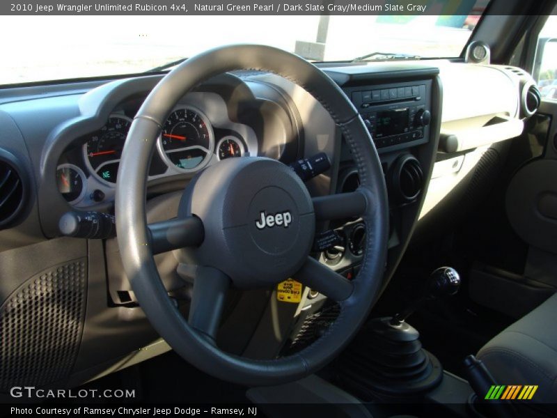 Natural Green Pearl / Dark Slate Gray/Medium Slate Gray 2010 Jeep Wrangler Unlimited Rubicon 4x4