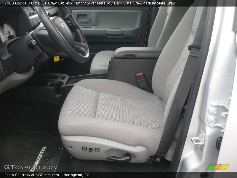 Bright Silver Metallic / Dark Slate Gray/Medium Slate Gray 2008 Dodge Dakota SLT Crew Cab 4x4